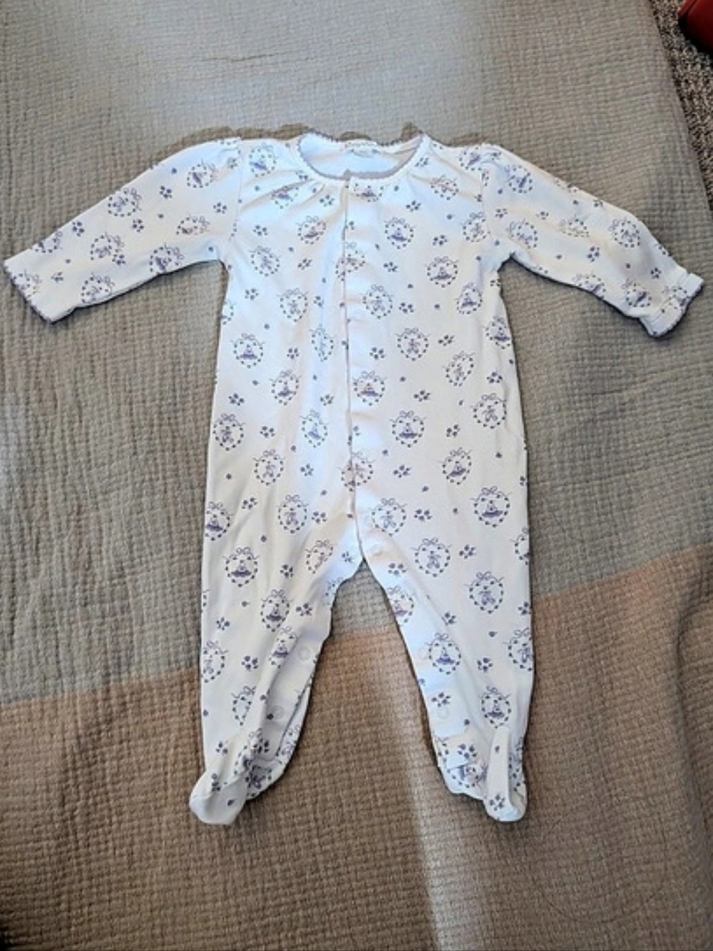 Kissy Kissy Purple Floral And Ballet Print Footed Onesie Baby 9m